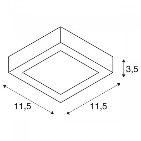 Universal LED Wand- und Deckenleuchte SENSER eckig weiß neutralweisses Licht für Flur, Treppen, Keller, Küche SLV 1004703