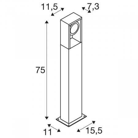 SLV 1004750 ESKINA FRAME 75cm Wegeleuchte drehbarer Kopf anthrazit umschaltbare Farbtemperatur
