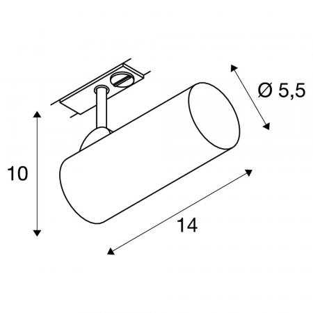 SLV 143580 HELIA 50 LED Strahler für 1Phasen Hochvolt-Stromschiene, 3000K, schwarz, 35°, inkl. 1 Phasen-Adapter