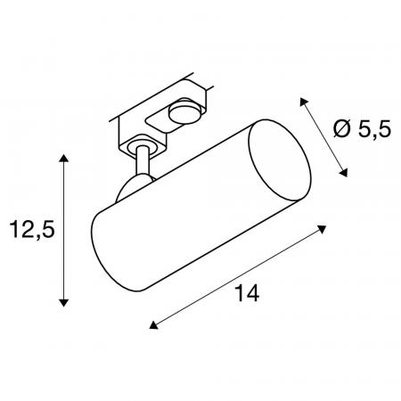 SLV 152961 HELIA 50 LED Strahler für 3Phasen Hochvolt-Stromschiene, 3000K, weiss, 35°, inkl. 3 Phasen-Adapter
