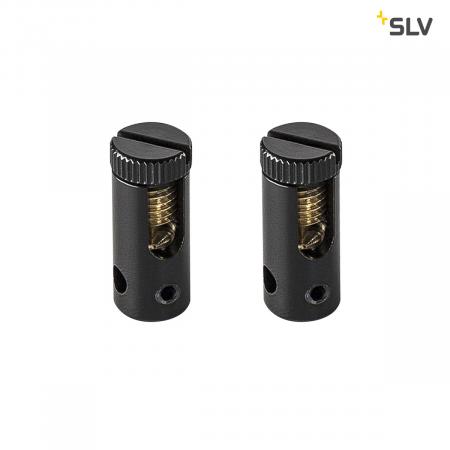 SLV 186350 EINSPEISER, für TENSEO Niedervolt-Seilsystem, schwarz, 2 Stück