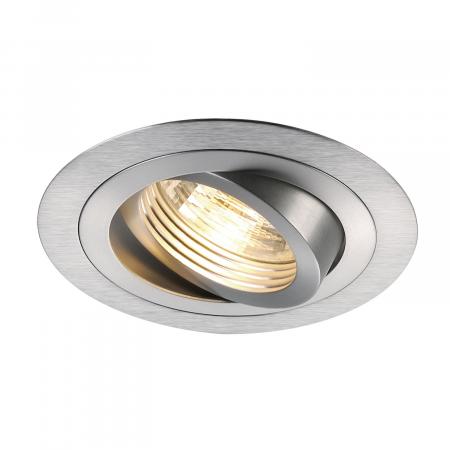 SLV 199986 PIREQ ROUND Einbauleuchte alu brushed inkl. Clipfedern für GU10