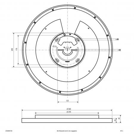 EVN UD54500125 UPTOWN PRO LED Anbauleuchte DALI-2 50W 3000K/4000K/5700K CRI >90 weiß 540 mm