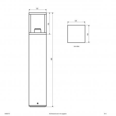 EVN WG652715 VITRUS Pollerleuchte anthrazit 650 mm E27 IP54