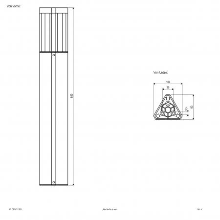 Masive EVN LED Wegeleuchte 65cm anthrazit IP54 7W 3000K
