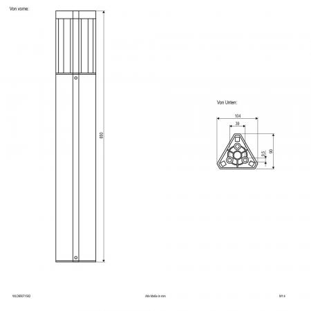 Masive EVN LED Wegeleuchte 65cm anthrazit IP54 7W 3000K