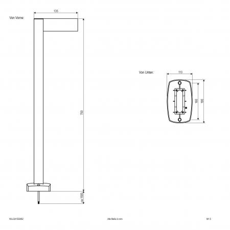 EVN WLL541553062 LED Wegeleuchte 6W 3000K 450lm IP54 Anthrazit Aluminium GX53
