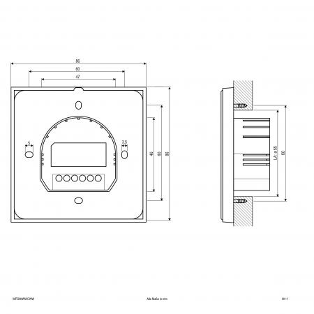 EVN WPDIMWWCWW Funkwandpanel (kabelgebunden) für Funk-Dimmer- und Weiß-Weiß-Controller, 433,9 MHz, 20 m Reichweite, Weiß