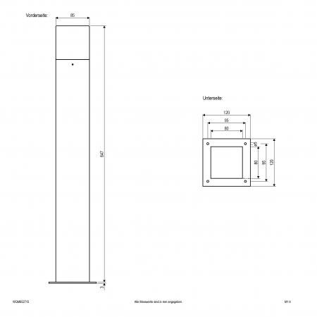 EVN WQM652715 FUMO Pollerleuchte E27 13W IP44 Anthrazit Aluminium