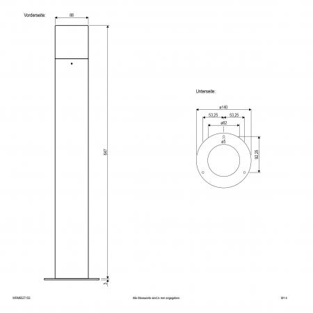 EVN WRM652715S FUMO Pollerleuchte Aluminium anthrazit E27 IP44 mit Bewegungs- und Dämmerungssensor