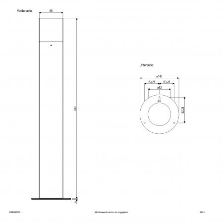 EVN WRM652715 FUMO Pollerleuchte Aluminium anthrazit E27 IP44