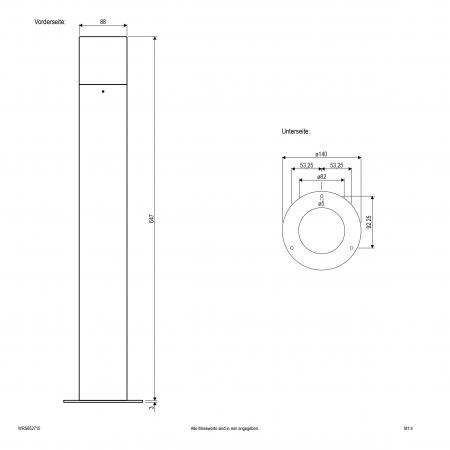 EVN WRS652715 FUMO Pollerleuchte Aluminium anthrazit E27 IP44
