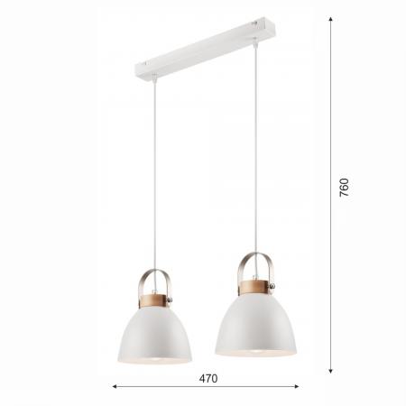 Bioledex Junges Wohnen Pendelleuchte Esszimmerlampe 2x E27 weiß Metall, Holz