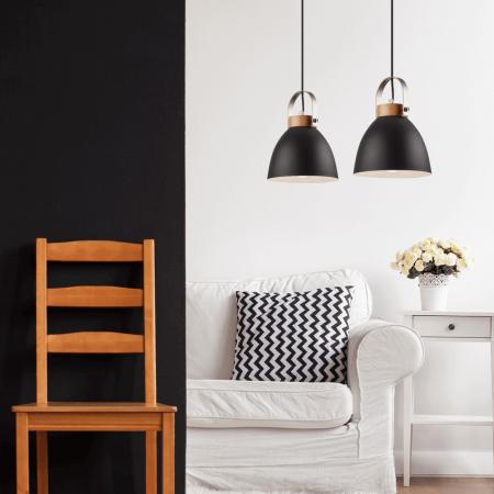 Bioledex Junges Wohnen Pendelleuchte Esszimmerlampe graphit-anthrazit Metall, Holz
