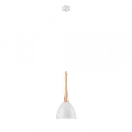 Bioledex Pendelleuchte im skandinavischen Design 18,5cm weiß Metall, Holz
