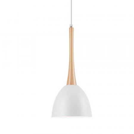 Bioledex Pendelleuchte im skandinavischen Design 18,5cm weiß Metall, Holz
