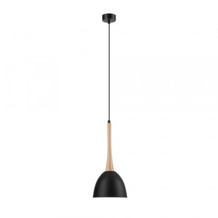 Bioledex Pendelleuchte im skandinavischen Design 18,5cm schwarz Metall, Holz