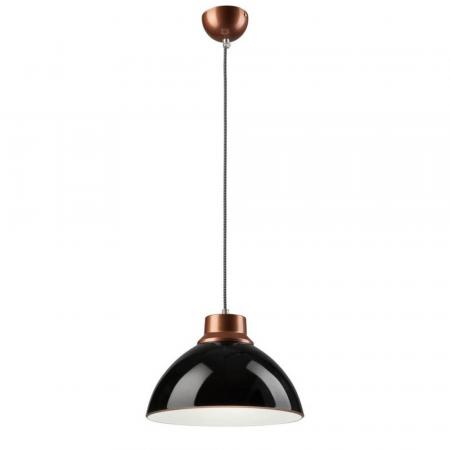 Bioledex Pendelleuchte Glaslampe 30cm schwarz mit Textiklabel