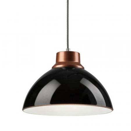 Bioledex Pendelleuchte Glaslampe 30cm schwarz mit Textiklabel