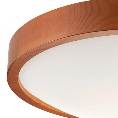 Bioledex Junges Wohnen Deckenleuchte 37cm in rotbraun aus Holz und Glas - gewölbter Diffusor