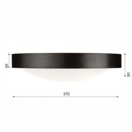 Bioledex Junges Wohnen Deckenleuchte 37cm in Wenge aus Holz und Glas - gewölbter Diffusor