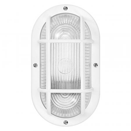 OSRAM Bulkhead Essential Oval E27 Wandleuchte & Deckenleuchte, Weiß, IP44, Schutzkorb, max. 10 W LED