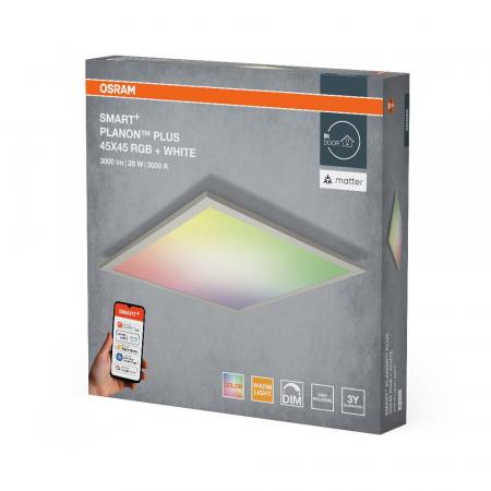 Osram SMART+ Matter Planon Plus Aufbau Panel RGB Multicolor und Warmweiß 450x450mm