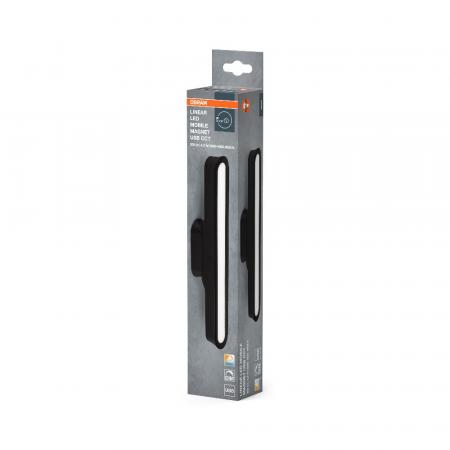 OSRAM LED Unterbauleuchte  / Möbelleuchte mobil USB Anschluß mit Akku - IP20-Schutz, für Garderobe/Kinderschlafzimmer/Regalunterbau