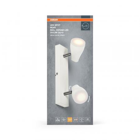OSRAM LED Spot Pear 2er Wand- und Decken Strahler Weiß