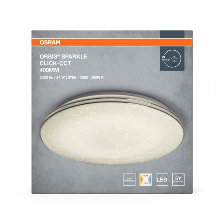 OSRAM ORBIS SPARKLE CLICK-CCT LED-Deckenleuchte 24 W 2000 lm 2700–6500 K Tunable White Weiß Ø 400 mm