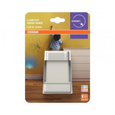 OSRAM Nachtlicht LUNETTA Shine mit  RGB-Farbwechsel, Tageslichtsensor, 2700–6000K, für Kinderzimmer und Wohnbereiche