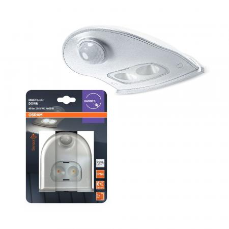 OSRAM Außenwandleuchte Door LED Down Weiß Sensor IP54  -  Leuchte mit Bewegungssensor, batteriebetrieben, 4000K, nach unten gerichtetes Licht, für Eingangsbereiche