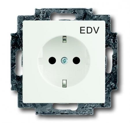 Busch-Jaeger 20 EUCKS/DV-884 SCHUKO® Steckdosen-Einsatz mit Aufdruck "EDV"