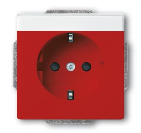 Busch-Jaeger 20 EUCNB-12-82 SCHUKO® Steckdosen-Einsatz mit Beschriftungsfeld/erh. Berührungsschutz