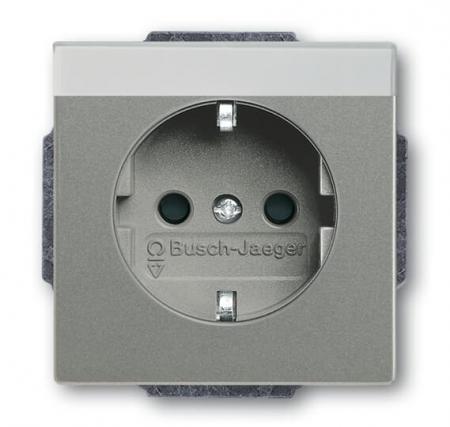 Busch-Jaeger 20 EUCNB-803 SCHUKO® Steckdosen-Einsatz mit Beschriftungsfeld/erh. Berührungsschutz