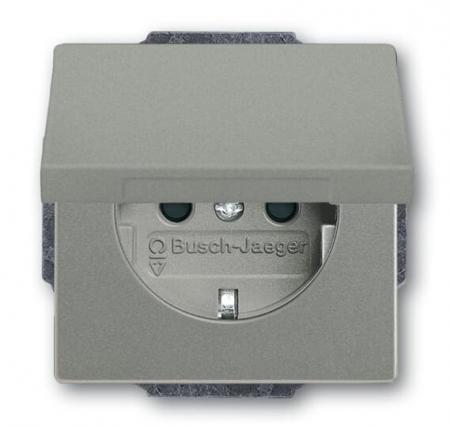 Busch-Jaeger 20 EUKB-803 SCHUKO® Steckdosen-Einsatz mit Klappdeckel und int. erh. Berührungsschutz