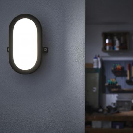OSRAM LED Feuchtraum Wandleuchte LED BULKHEAD 11W 4000K IP54 in Schwarz