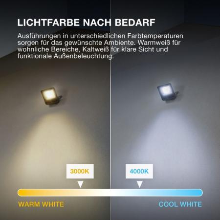 OSRAM Endura Flood LED Fluter 10W 3000K warmweißes Licht IP65 grau
