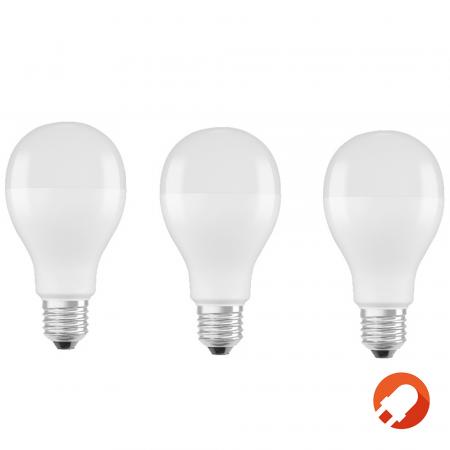 3er OSRAM LED Value Classic A 150 19W wie 150W 2452lm 3000K Warmweiß E27 matt
