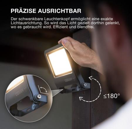 Osram Endura Flood LED 30W DG 3000K Warm Fluter Floodlight IP65 grau