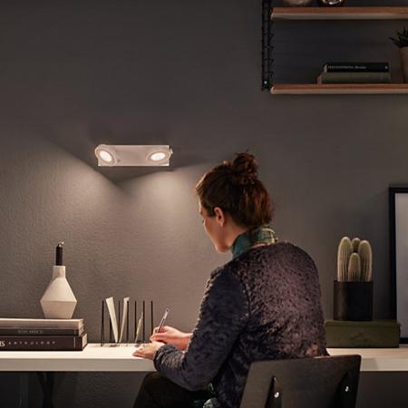Philips myLiving 2-flammiger weißer dimmbarer LED Spot Clockwork