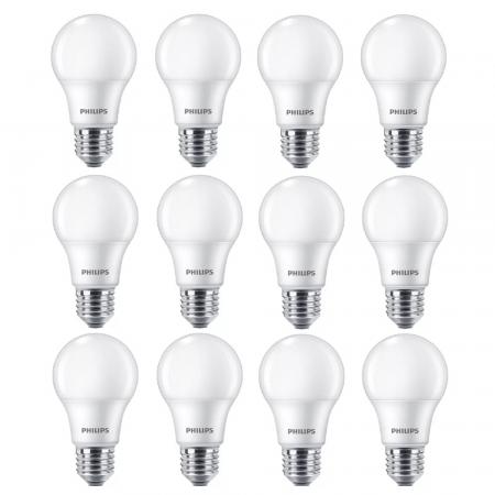 Aktion: Nur noch angezeigter Bestand verfügbar:    12er Sparpack E27 PHILIPS LED-Lampen matt 8W wie 60W Neutralweißes Licht 4000K