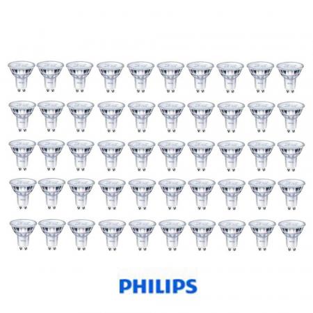 50 x Philips GU10 CorePro LED Spot 4W wie 50W dimmbar aus Glas 2700K warmweiße Akzentbeleuchtung für Strahler - XXXL-Sparpack