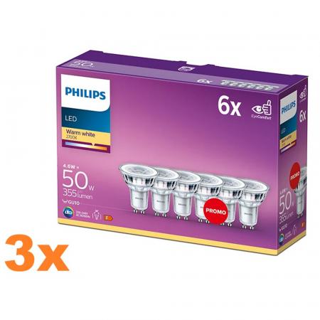 18er Pack Philips Classic LED Strahler 36°-Ausstrahlwinkel 4.6W wie 50W warmweisse Akzentbeleuchtung - XXXL-Sparpack