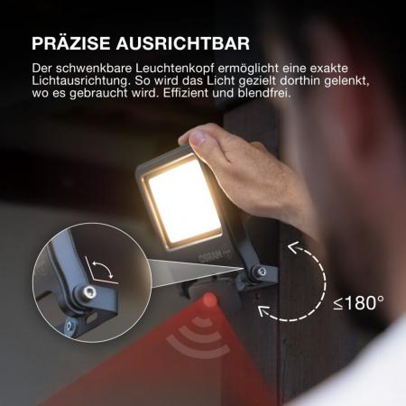 OSRAM LED Fluter Endura Flood Sensor 20W DG 4000K Neutralweiß IP44 grau