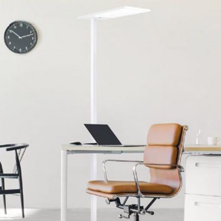 Siteco Stehleuchte Büro Silica 21 Floor R mit Umgebungslicht- und Anwesenheitssensor, für tageslichtabhängige Steuerung, dimmbar verkehrsweiß