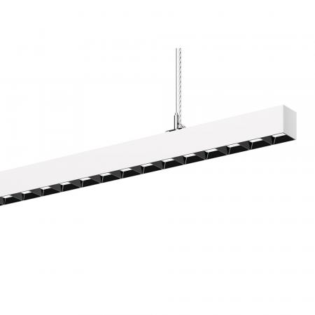 Siteco Silica 21 Hängeleuchte direkt/indirekt symmetrisch eng strahlend, ELDACON® L, Darklight-Reflektor, schwarz, 2700..6500K, UGR ≤ 19, DALI DT8, verkehrsweiß (RAL 9016)