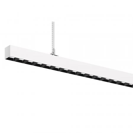Siteco Silica 21 Hängeleuchte direkt/indirekt symmetrisch eng strahlend, ELDACON® L, Darklight-Reflektor, schwarz, Lichtfarbe 840, UGR ≤ 19, DALI 2, verkehrsweiß (RAL 9016)
