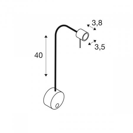 Flexible Wandleuchte DIO FLEX PLATE in schwarz Leseleuchte als Nachttischlampen Ersatz SLV 1002608