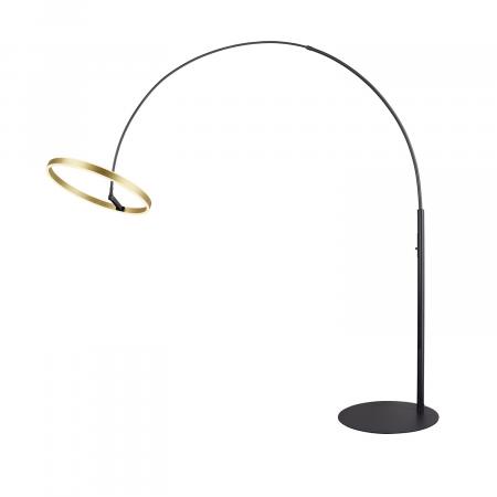 SLV 1006350 ONE BOW FL LED-Bogenstehleuchte 22 W, 1200/1200 lm, 2700/3000 K, CRI 90, dimmbar, Schwarz/Messing